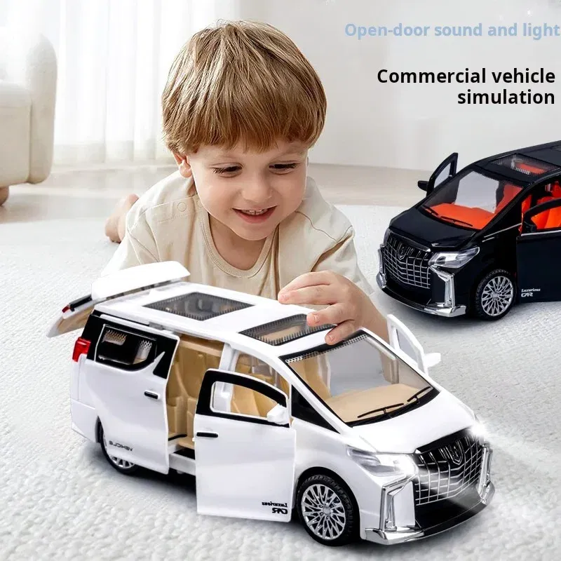 Color: green - Children's Inertia Pull-back Car Toy with Lighting Sound Simulation Commercial Car Model Boy Gift Toy Car Kids Holiday Gift