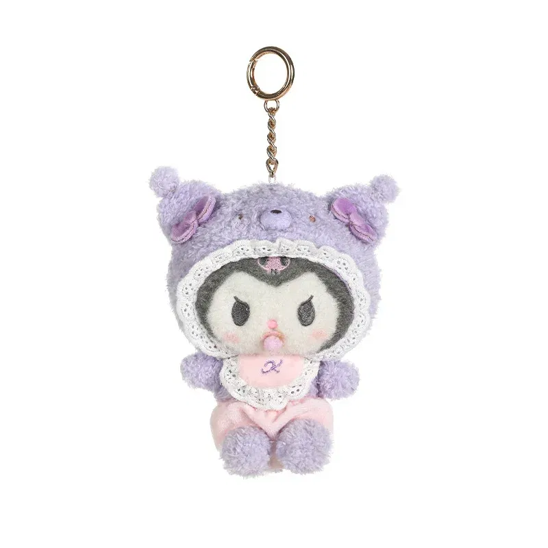 Color: WHITE - Kawaii Sanrio Hello Kitty My Melody Cinnamoroll 15Cm Plush Doll Pendant Baby Series Keychain Bag Pendant 20Cm Doll Birthday Gift