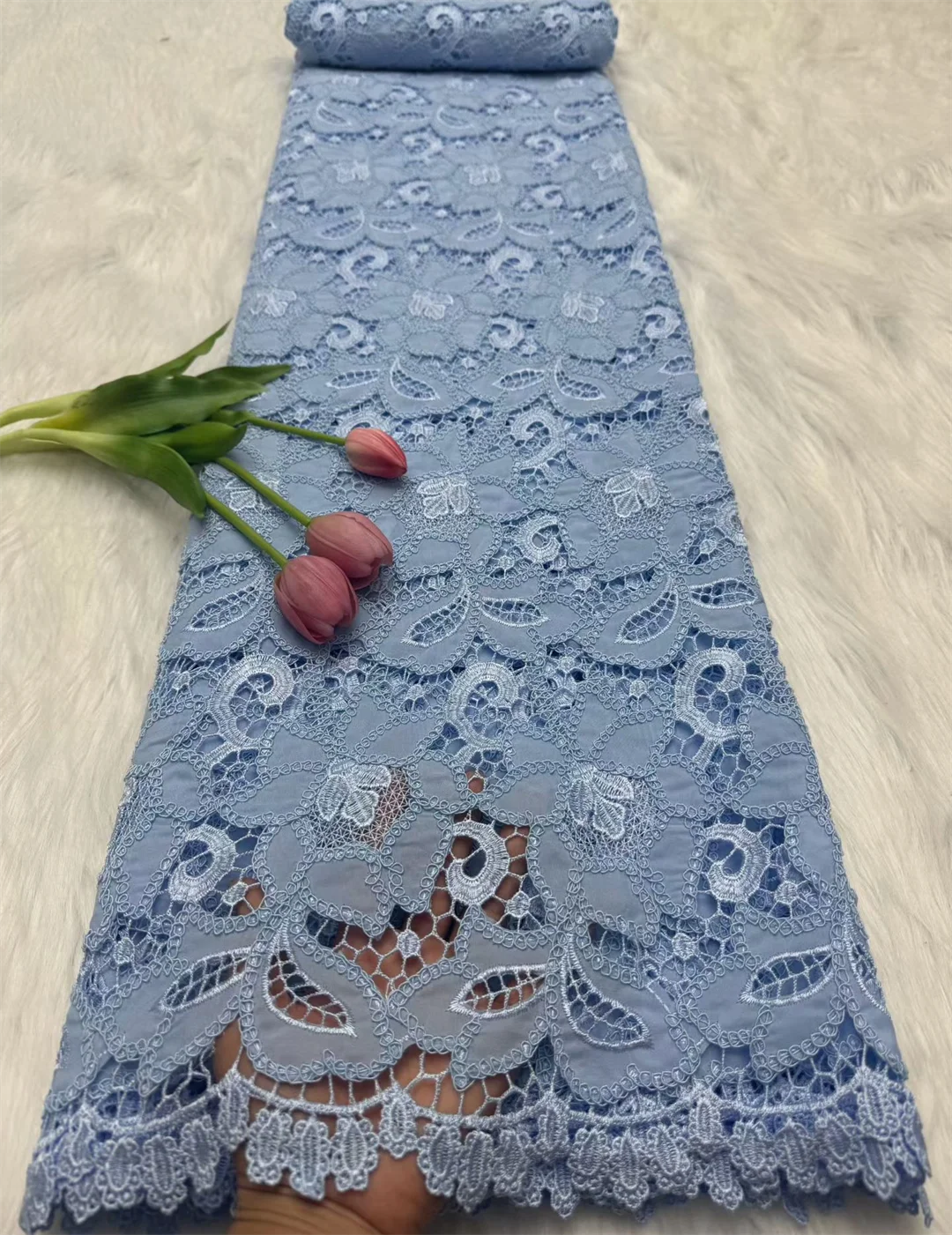 Color: RED, Width: 120cm, Length: 5 yards - 2026 High-Quality Nigerian Tulle Lace Fabric for Wedding Dress Embroidery Sequins Party Guipure Chiffon Sewing