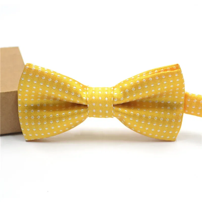 Color: army green - Korean Formal Dress Dots Bow Ties For Kids Business Bowknot Bridegroom Best Man Bowties Polka Dot Butterfly Cute Neckties Gift
