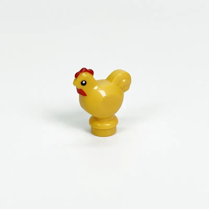 Color: Chrome Gold - MOC City Animal Building Block Figures Hare Dairy Cow Squirrel Dolphin Pug DIY Farm Street View Accessories Bricks Toys Gifts