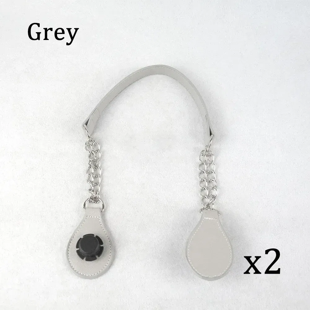 Color: Dark Grey, Ships From: CHINA - TANQU 1 Pair Long leather PU chain Handle with Tear Drop End Double Metal Chain for O Bag for EVA Obag Women Bag