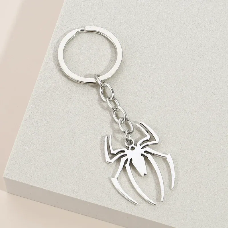 Color: green - Spider Keychain Araneid Animal Key Ring Metal Key Chains Halloween Gifts For Women Men Handbag Accessorie DIY Handmade Jewelry