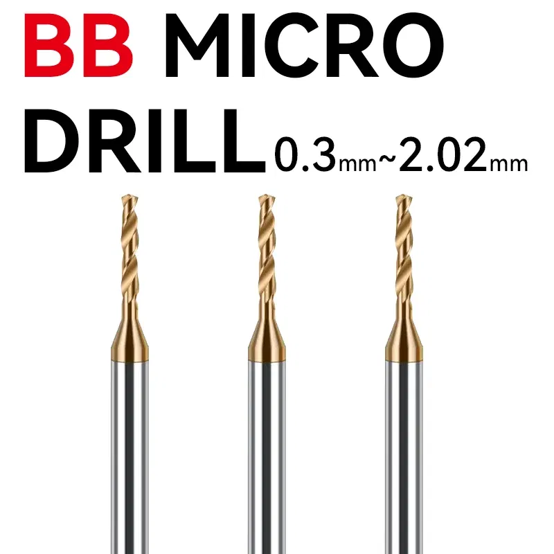Hole Diameter: 55mm - BB 0.3~2.02mm Micro Drill Solid Carbide Bit Mini CNC Hole Making 3D Shank Diameter 4mm D4 Metal Steel Plastic 1PCS