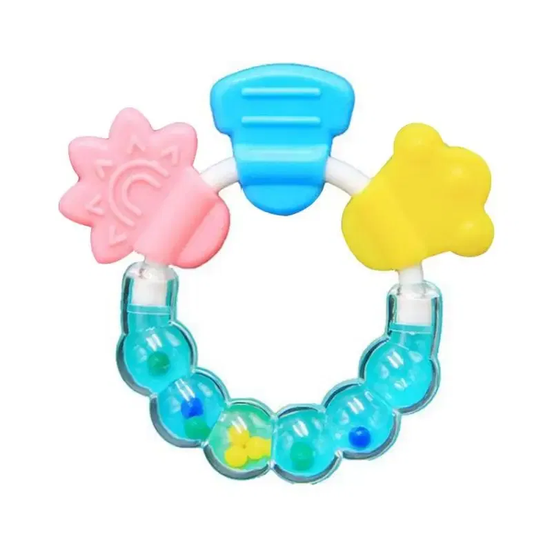Color: light yellow - Baby Teether Necklace Silicone Teethers with Rattle Toys Teething Baby Bpa Free Baby Care Acessorios 2017 Safe Soft Christmas
