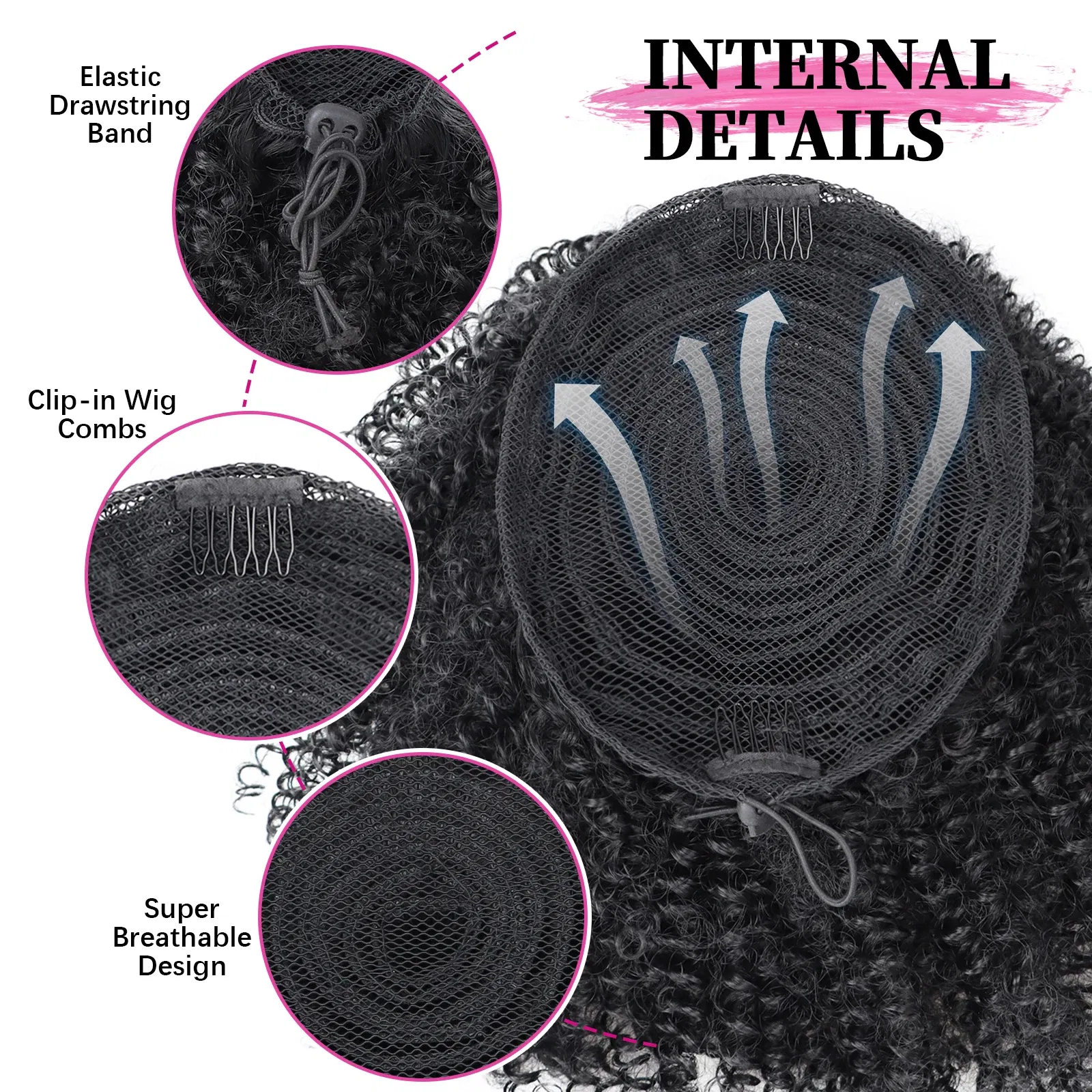 Color: 1B/27HL - Afro Puff kinky curly Drawstring Ponytail Bun Extension for Black Women Synthetic Short Afro Kinkys Curly Afro Hairpieces