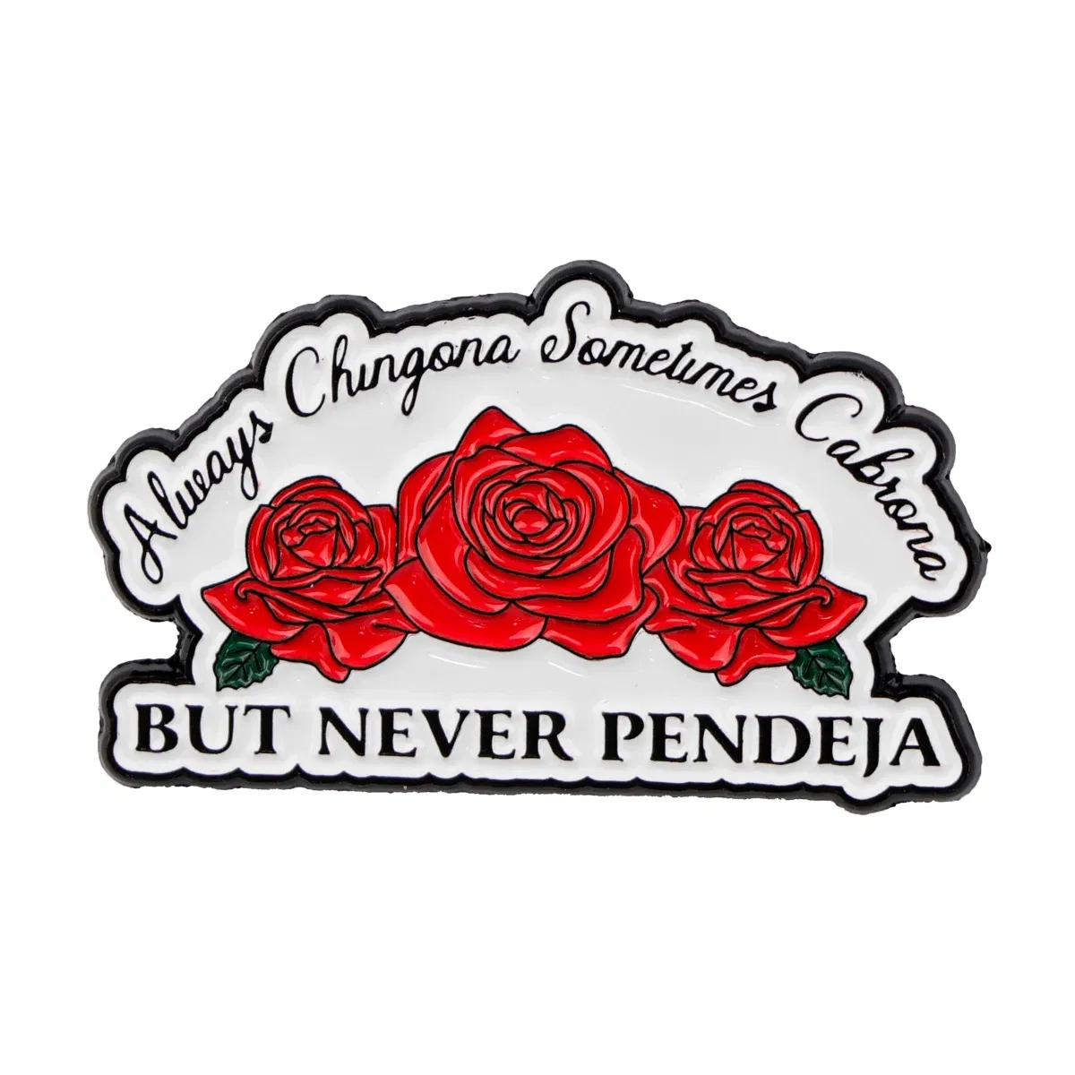 Metal color: Antique Gold Plated, Color: WHITE, Main Stone Color: WHITE - Rose Enamel Pin Lapel Pins Badges on Backpack Women Funny Quotation Brooch Clothes Jewelry Fashion Accessories Gift