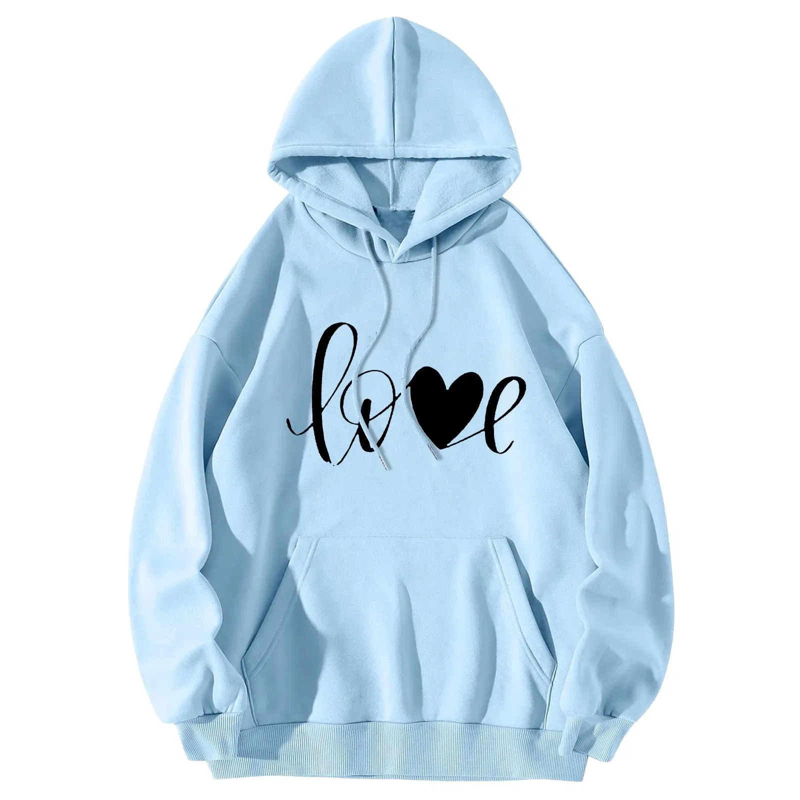 Color: WHITE, Size: XL, Ships From: United States - Men Women Print Long Sleeve Round Neck Hooded Tops Sweatshirt Hoodies Lightweight