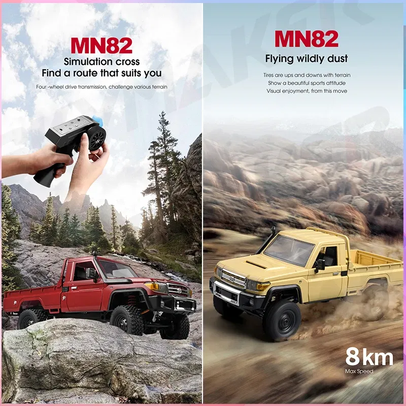 Color: WHITE - 1:12 Rc Car Mn Model Mn82 Retro Full-scale Simulation Lc79 RTR 2.4g 4WD 280 Motor Remote Control Pickup RC Truck Model Car Toys