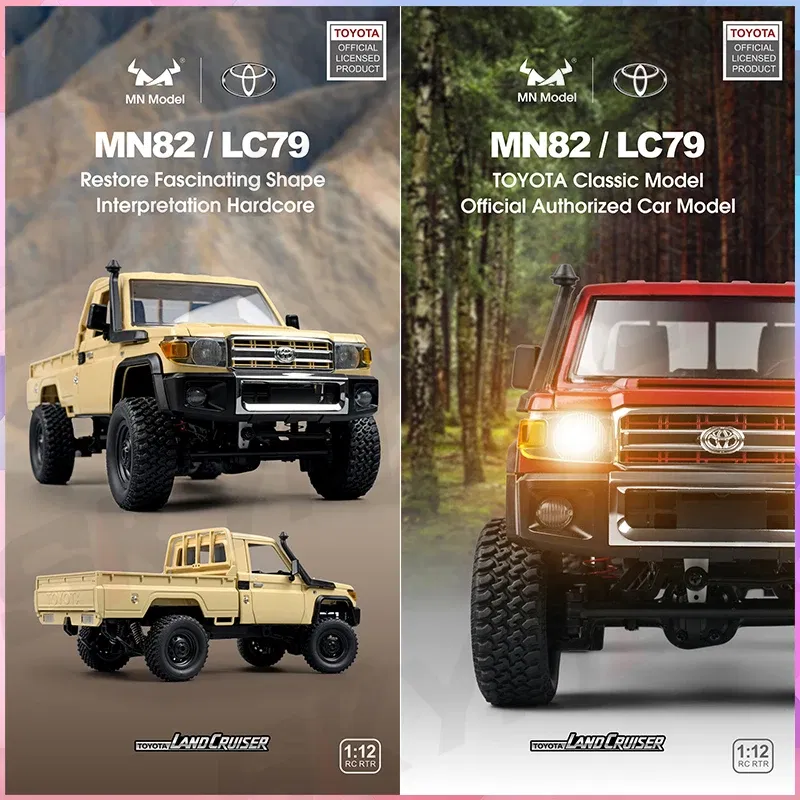 Color: WHITE - 1:12 Rc Car Mn Model Mn82 Retro Full-scale Simulation Lc79 RTR 2.4g 4WD 280 Motor Remote Control Pickup RC Truck Model Car Toys