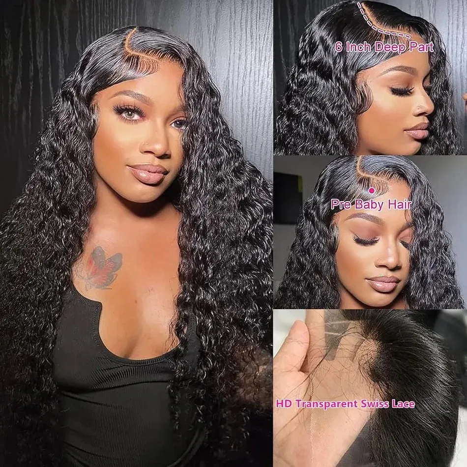 Stretched Length: 28inches, Density: 200%, Ships From: CHINA, Lace Size: 13x4 - hd lace wig 13x6 human hair Curly Wig For Women choice Pre Plucked 30 40 Inch Loose Deep Wave Water wave Frontal Wigs