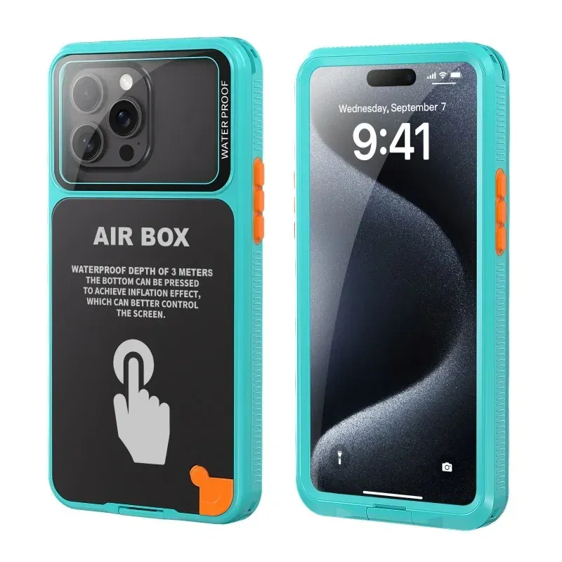 Color: Blue, Material: EVA - IP68 Waterproof Phone Case For iPhone 15 14 13 12 Pro Max Plus Underwater Taking Shockproof Dustproof Swimming Diving Cover