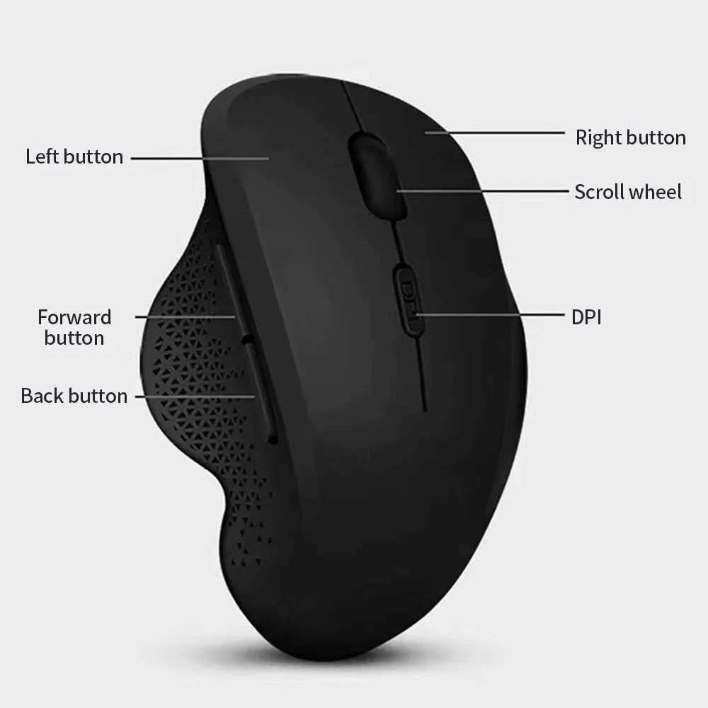 Color: GRAY - Ergonomic Rechargeable Wireless Bluetooth Mouse for PC Computer Laptop Macbook 1600DPI Dual Mode Mouse for IOS Android Tablet
