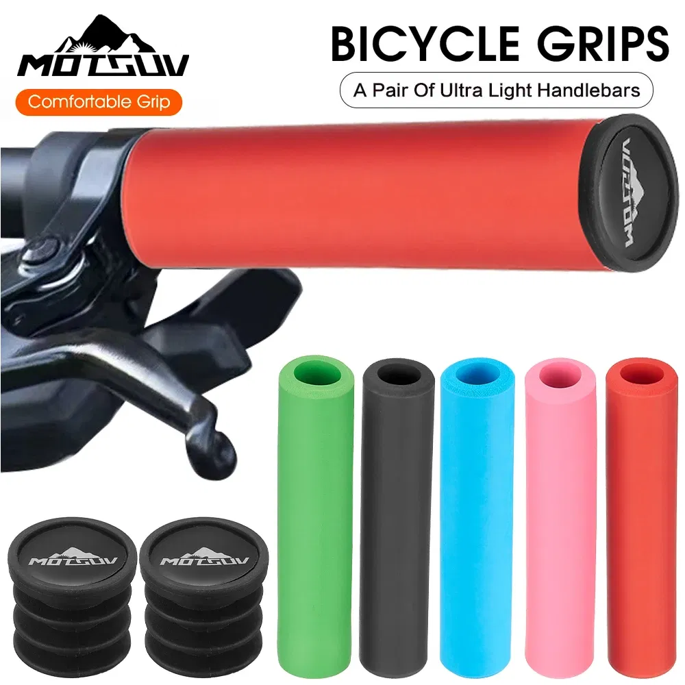 Color: Pink, Ships From: CHINA - MOTSUV Bicycle Girps Ultra Light Silicone Material Handlebar Girps High Density MTB Bike Handlebar Anti-slip Cycling Grip Cover
