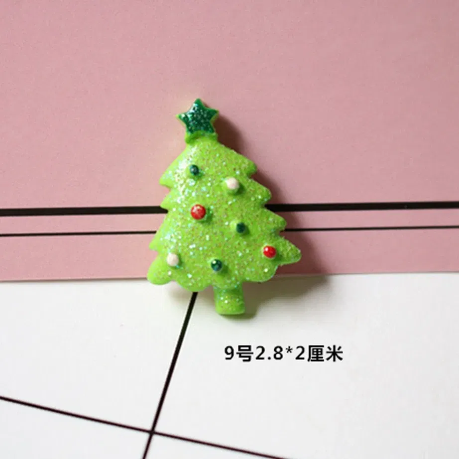 Color: SKY BLUE - 100pcs/lot Glitter Christmas tree snowman 3D resin patch for diy fridge magnet phone hair accessories wholesale