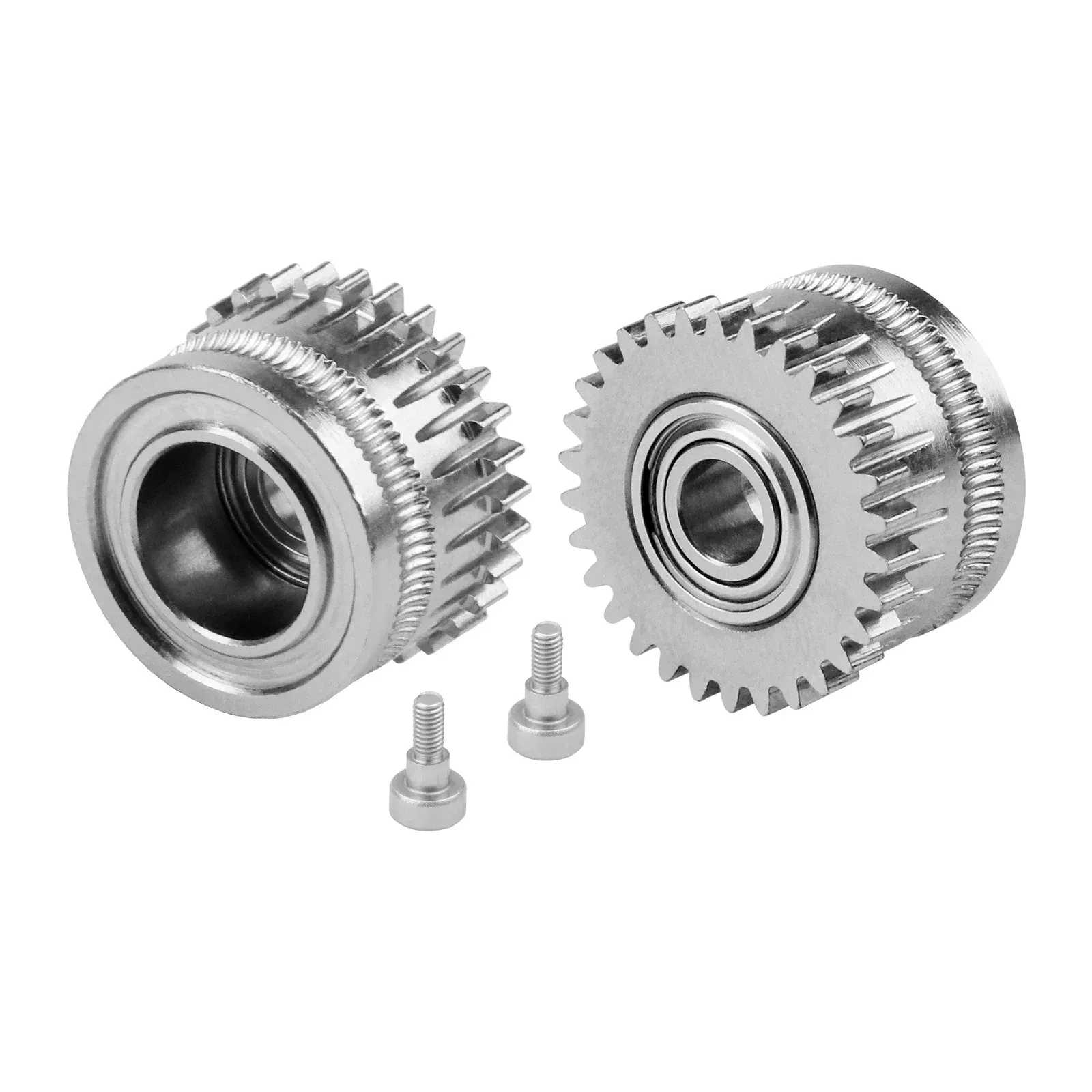 Color: WHITE - 2pcs/lot CR K1C K1 Gear All Metal Filament Drive Gear for Creality K1 Max Extruder Nickel Plated DLC Coating High Hardness Wear