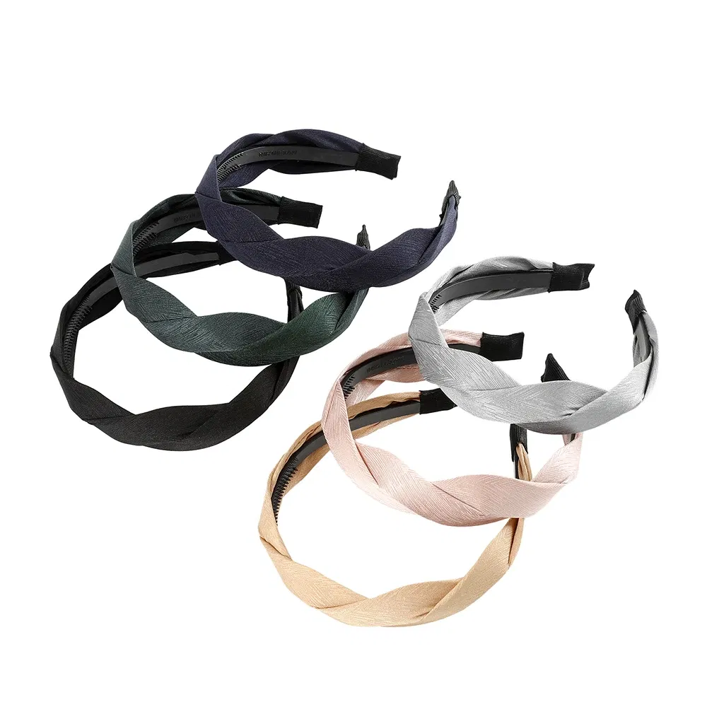 MOLANS Hair Accessories Wide Shiny Weaving Hairbands Braided Headband Hair Hoop Fashion Hair Bands Bezel Headdress