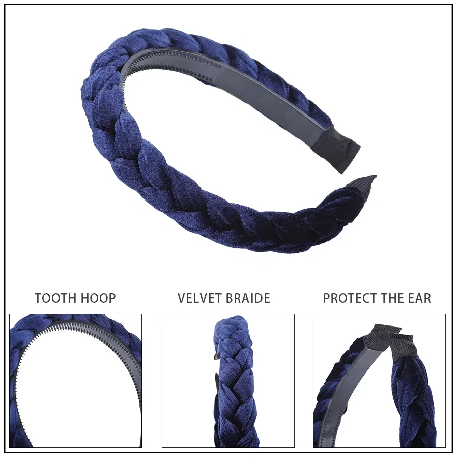 MOLANS Hair Accessories Wide Shiny Weaving Hairbands Braided Headband Hair Hoop Fashion Hair Bands Bezel Headdress