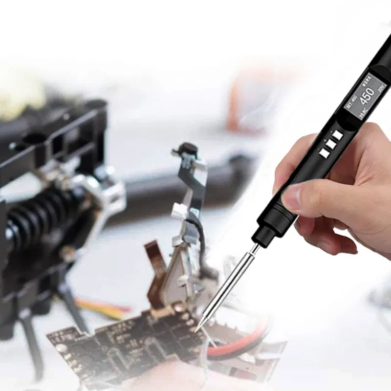 Color: Yellow, Ships From: CHINA - PTS200 Smart Electric Soldering Iron 100W Mini Portable Fast Heating Soldering Station Universal TS101/TS100 Soldering Iron Tip