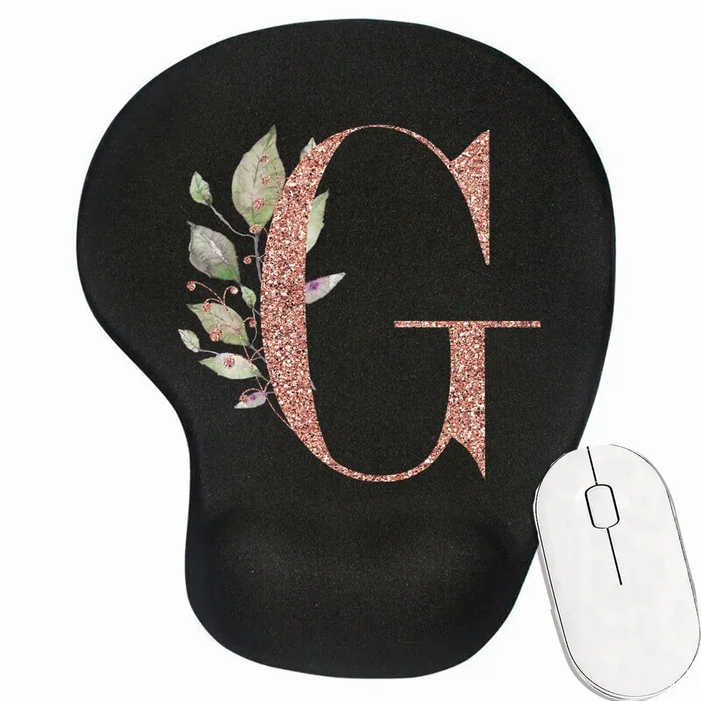 Color: Olive Green - Mouse Pad Desk Mat for PC Laptop Ergonomic Non-Slip Mousepads Wrist Pad Rose Gold Series Office Accessories Mouse Mats