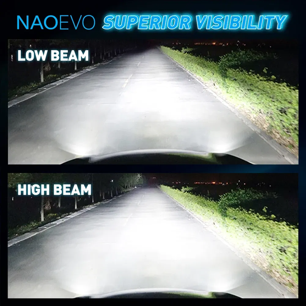 Emitting Color: DEEP BLUE, Ships From: CHINA - NAOEVO H7 LED Canbus H4 Lamp 140W 16800LM Anti Error HB4 6000K luces Led HB3 9005 H11 Car Headlight Bulb farol do carro lâmpadas