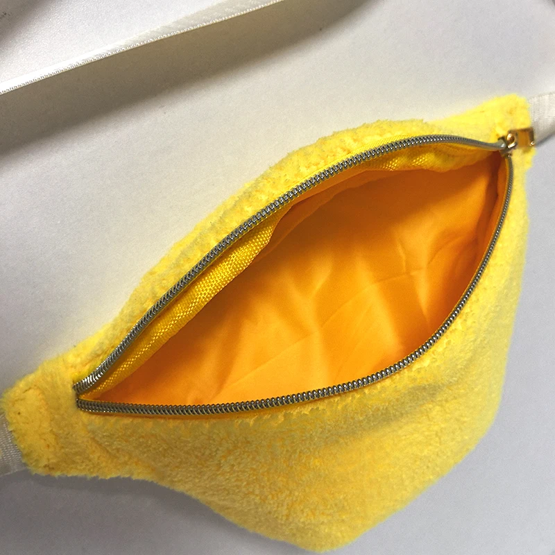 Color: Clear - Plush Colorful Fanny Bag Outdoor Waist Pack Female Banana for Running Walking Fitness Gym Pouch Wedding Party Bridal Bag Gift