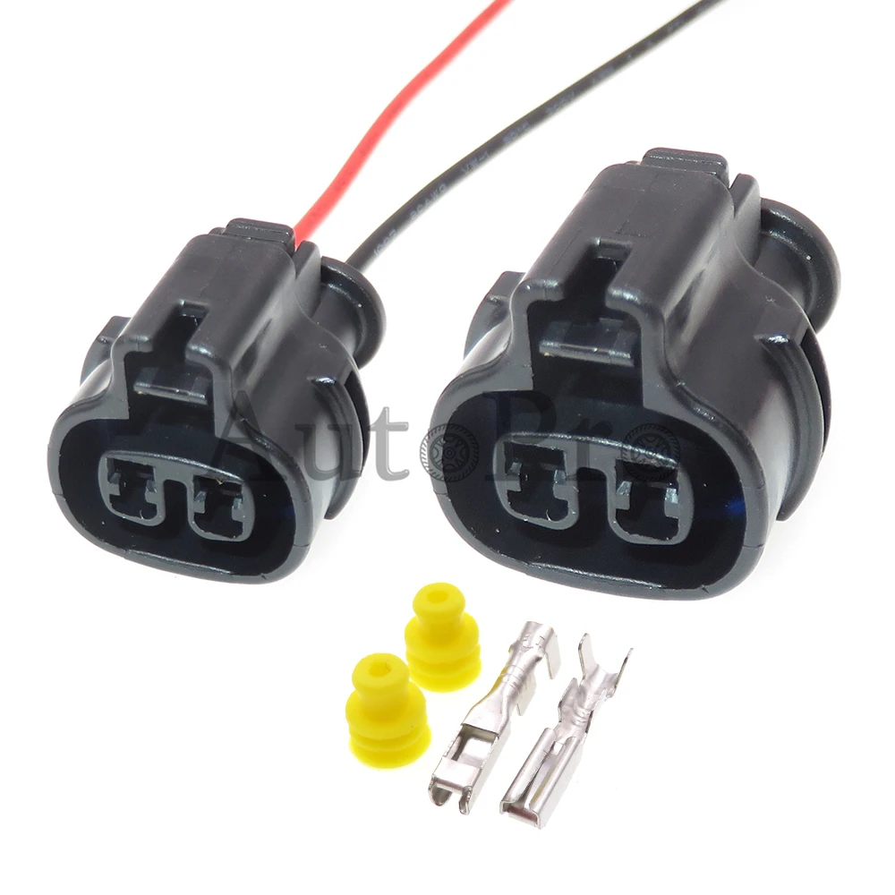 Color: WHITE - 1 Set 2 Hole MG640795-5 AC Assembly Car Wiper Spray Motor Sealed Wire Connectors Automobile Modification Socket