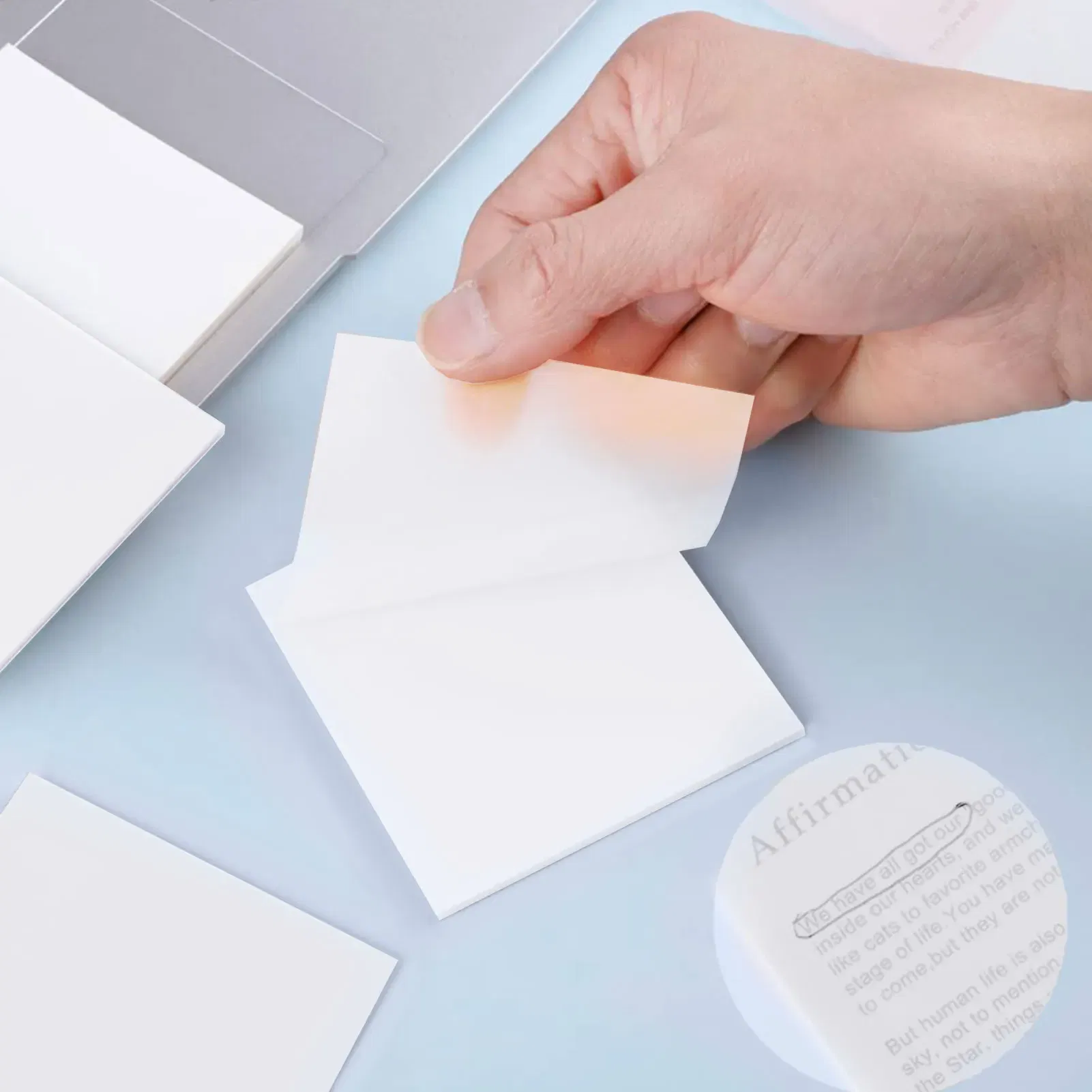 Color: WHITE, Ships From: CHINA - Transparent Sticky Notes Transparent Sticky Notes For Office School Message Reminder Self-Adhesive Clear Memo Message Reminder