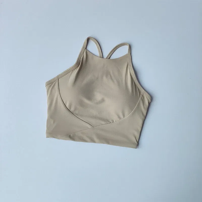 Color: AZURE, Size: XL - Summer Sports Underwear Women's Fitness Running Camisole Shockproof and Sagging Sexy Beauty Back Yoga Bra Quick Drying