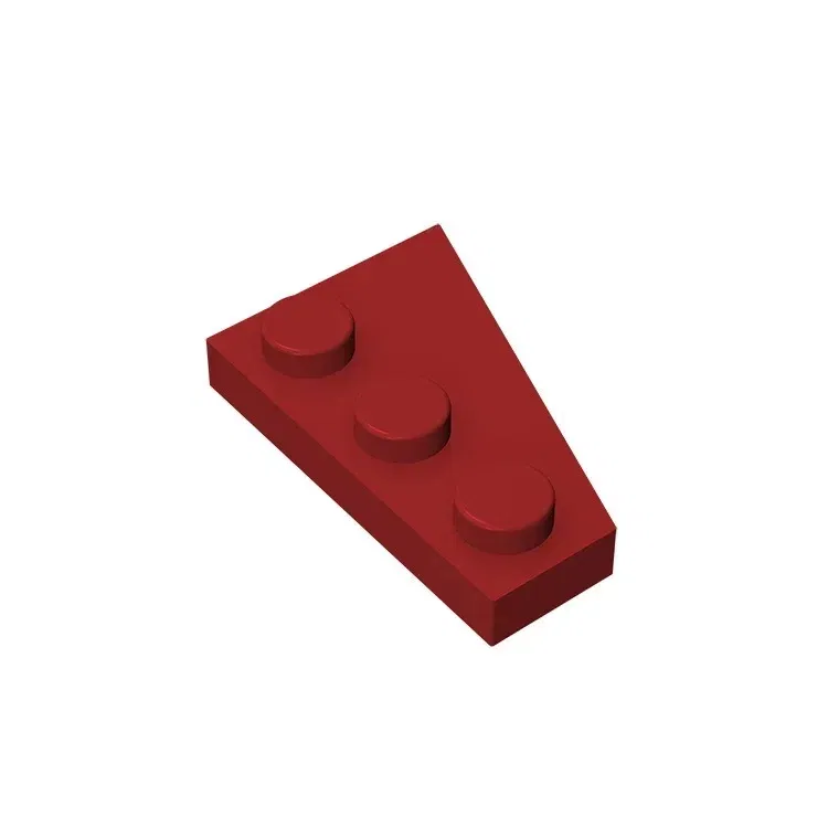 Color: wood - Gobricks GDS-546 Wedge, Plate 3 x 2 Left compatible with lego 43723 pieces of children's DIY Assemble Building Blocks