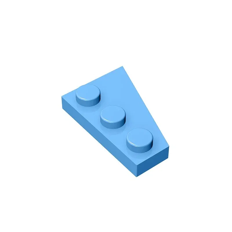 Color: wood - Gobricks GDS-546 Wedge, Plate 3 x 2 Left compatible with lego 43723 pieces of children's DIY Assemble Building Blocks