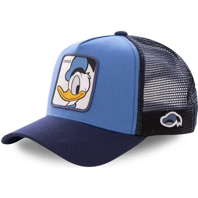 Color: wine red - High Quality Disney Styles Anime Cartoon Snapback Cotton Baseball Cap Men Women Hip Hop Dad Mesh Hat Trucker Hat Dropshipping