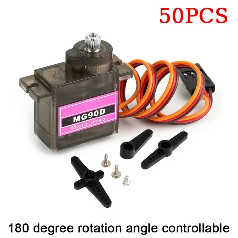 Color: PURPLE - MG90D 10/20/30/40/50Pcs Micro Digital Servo Motor Full Metal Gear 180/270/360 Degree For RC Airplane Helicopter Car Boat Model