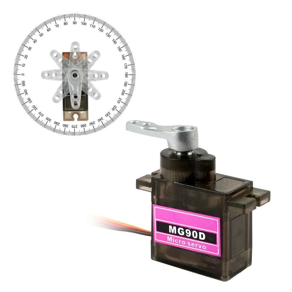 Color: PURPLE - MG90D 10/20/30/40/50Pcs Micro Digital Servo Motor Full Metal Gear 180/270/360 Degree For RC Airplane Helicopter Car Boat Model