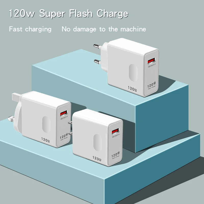 Plug Type: CH - XIAOMI 120W USB Super Fast Charger Type C Phone Quick Charge 5.0 Power Adapter For iPhone iPad Samsung Huawei Oppo Oneplus