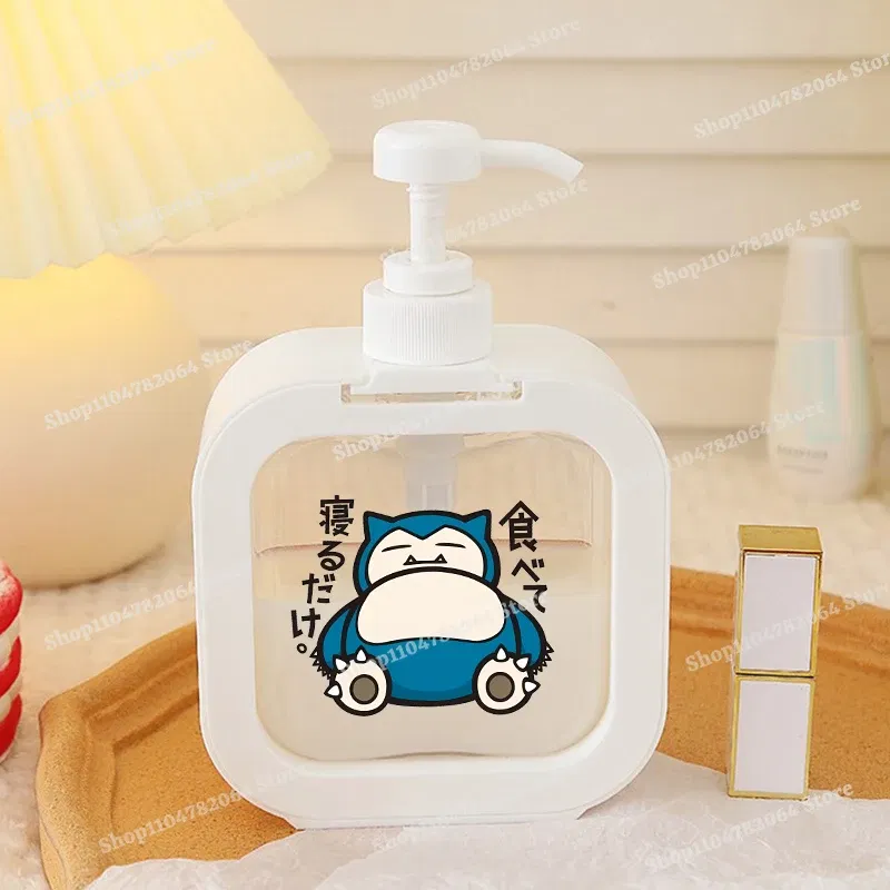 Color: Pink - 1PCS Pokemons Soap Dispenser White Liquid Lotion Hand Pump Soap Dispenser Refillable Shampoo Bottle Plastic Hand Soap Dispenser