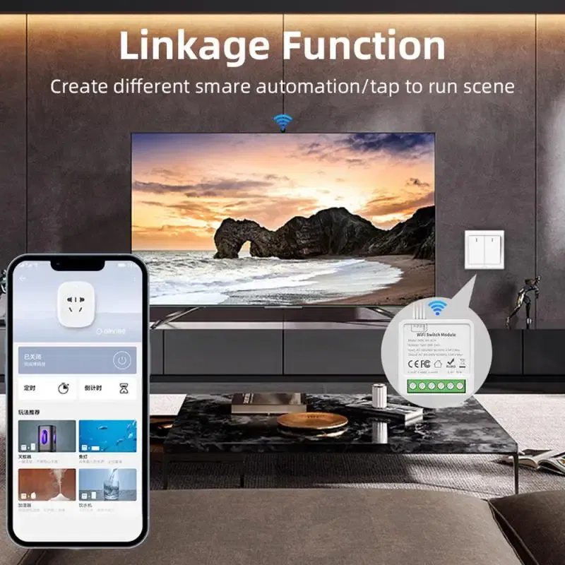 Bundle: Bundle3, Ships From: CHINA - Tuya WiFi Mini DIY Smart Switch 1/2/3/4 Gang 16/10A 2 Way Control Smart Home Automation Module Via Alexa Google Home Smart Life