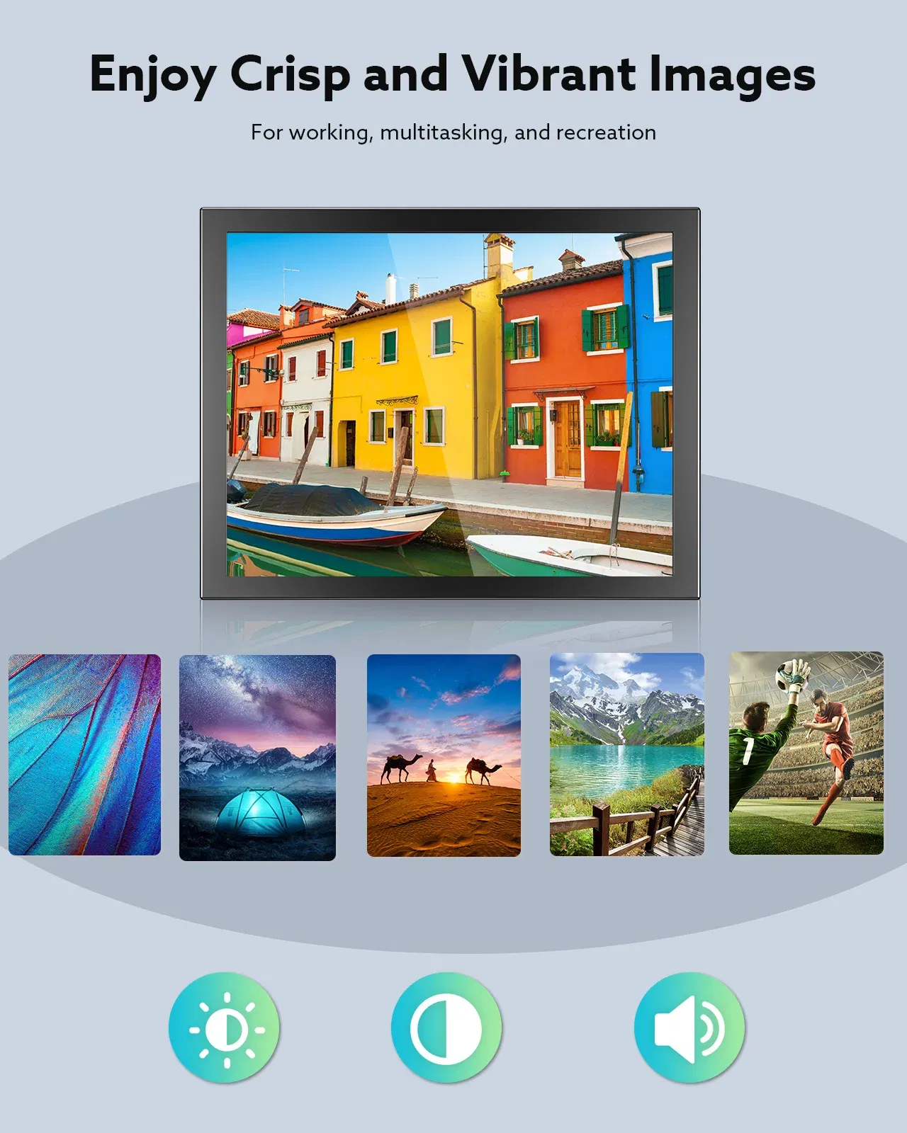Ships From: CHINA - EYOYO 8 Inch Mini Monitor 1024X768 Resolution TFT LCD Screen Display With HDMI/VGA/USB/AV Video Input For PC DVD DVR CCD Camera