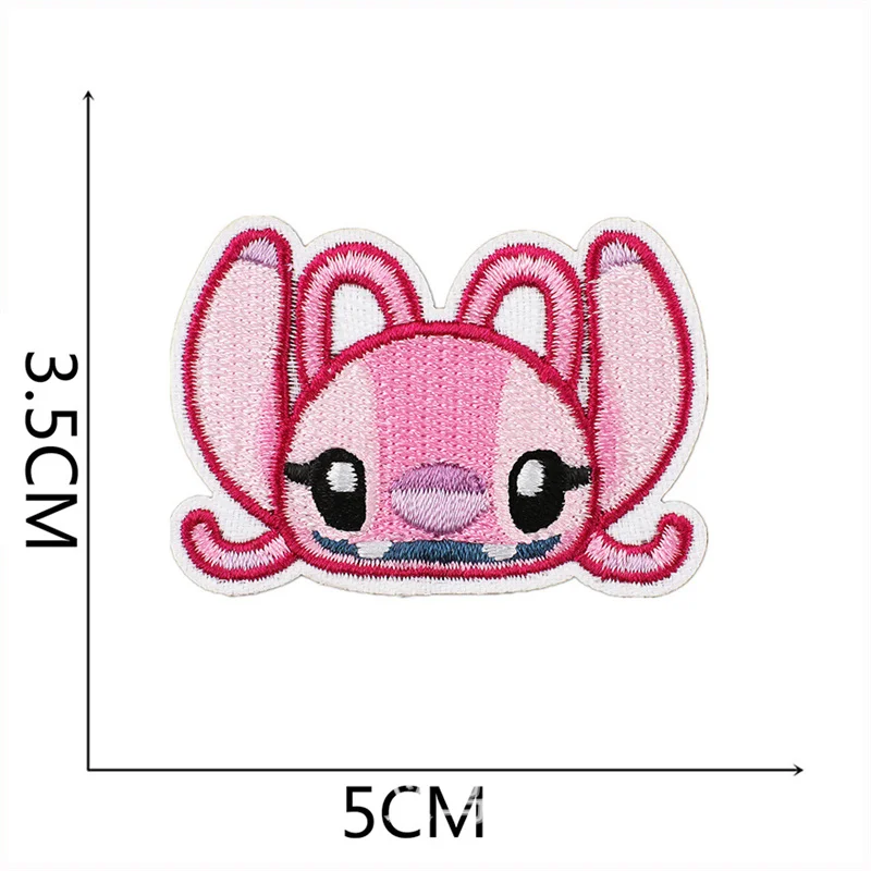 Color: Laser Bright - 1pcs Lilo & Stitch Embroidery Cloth Stickers Disney Bags Clothes DIY Accessories Kids Pants Hole Repair Iron On Patch Applique