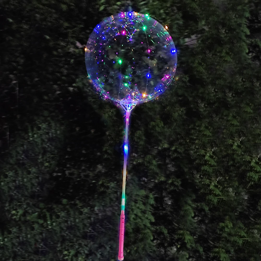 Color: Laser, Ballon Size: 10inch, Shape: Turtle - 1/5/10/20/30pcs LED Light Up BoBo Balloons Colorful 3 Levels Flashing Handle 20 Inches Bubble Balloon 70cm Stick