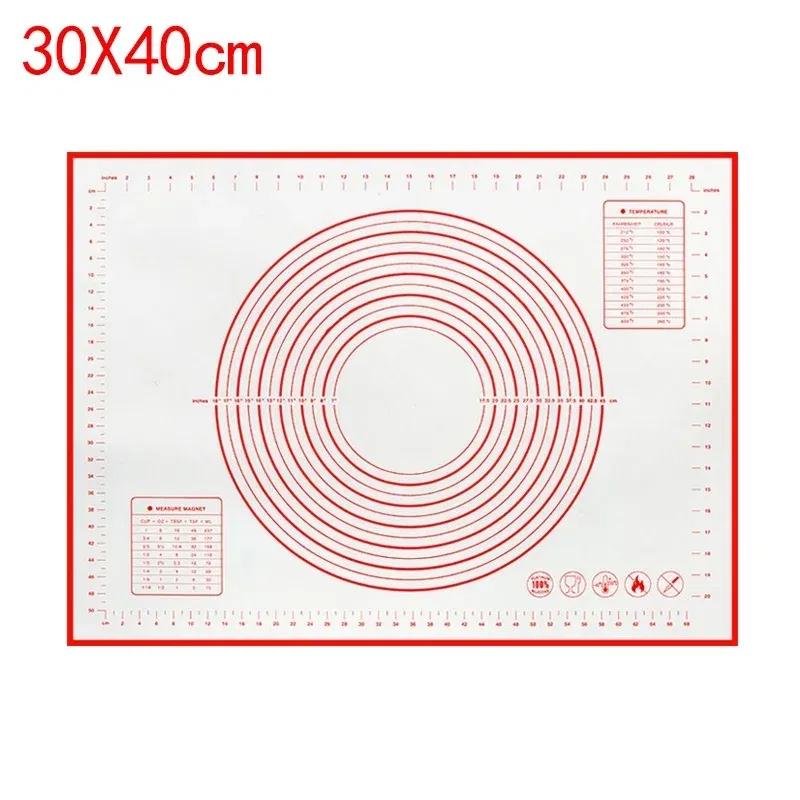 Color: Clear, Size: L - Large Size Silicone Kneading Pad Non-Stick Surface Rolling Dough Mat With Scale Kitchen Cooking Pastry Sheet Oven Liner Bakeware