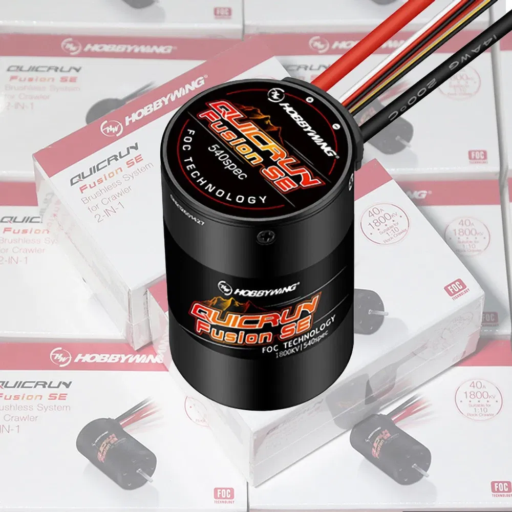 Color: Yellow - Hobbywing Quicrun Fusion Se 40a 1800kv 1200kv Combined Motor Esc For 1/10 1/8 Rc Model Car Crawler Accessories