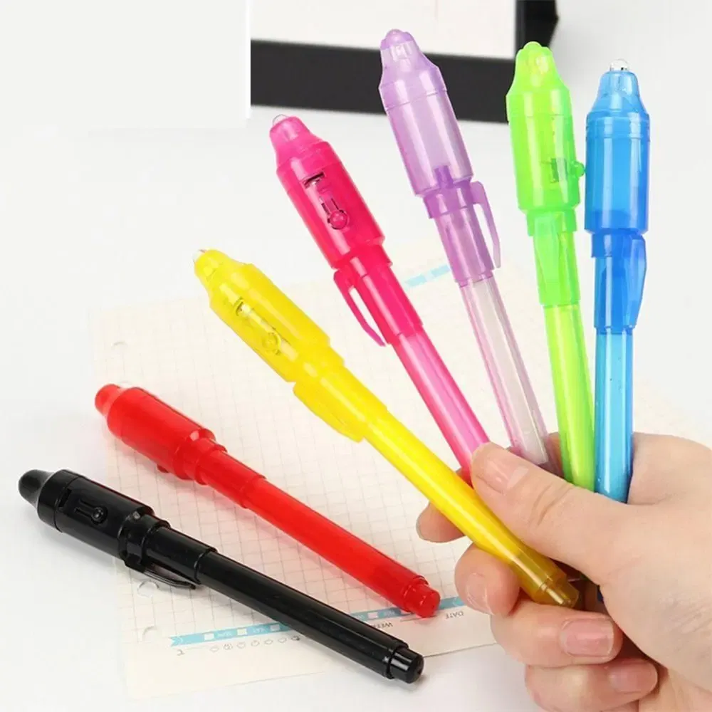 Color: green - Luminous Light Pen Magic Purple 2 In 1 UV Black Light Combo Drawing Invisible Ink Pen Learning Education Toys for Child