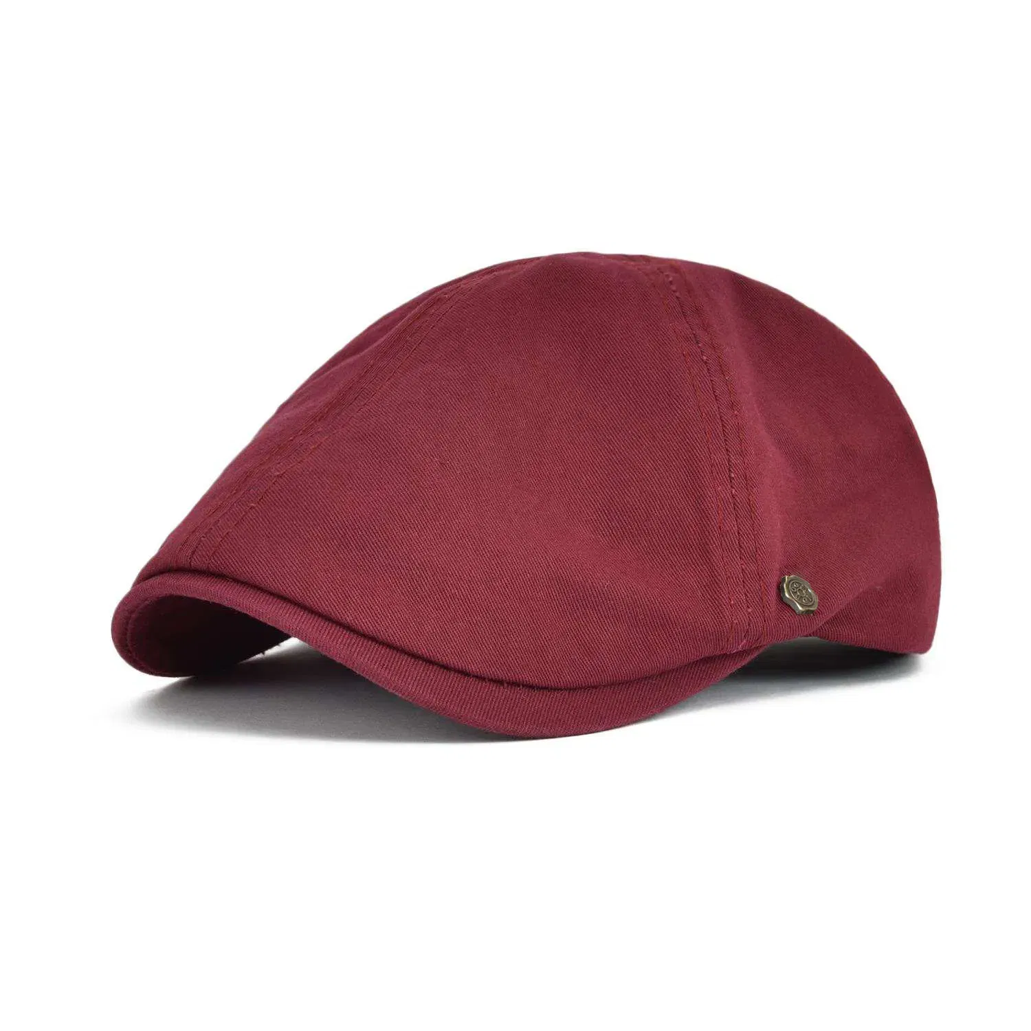 Color: Red, Hat Size: One Size - VOBOOM 100% Man's Beret Cotton Gatsby Hat Ivy Cap Irish Hunting Newsboy Cap Flat Cap Cabbie Hats Driving Golf Caps