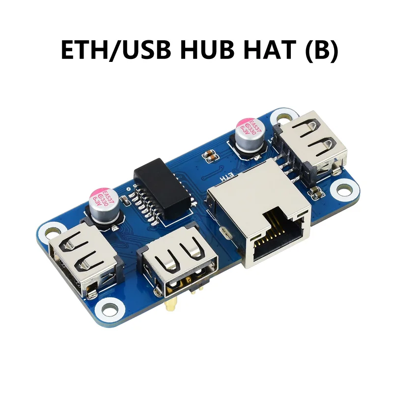 Package: Package1 - Raspberry Pi Zero 2W Ethernet USB HUB HAT (B) For Zero Series Plug-And-Play