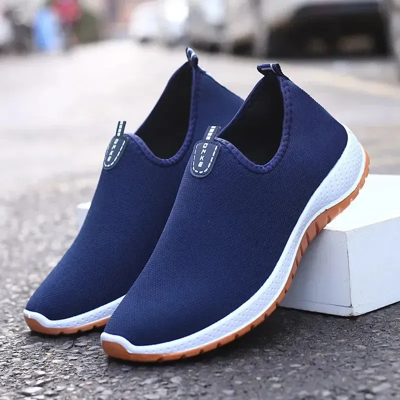 Color: Blue, Shoe Size: 40 - 2022 Leisure Sports Cloth Shoes Men's Mesh Breathable Soft Sole Running Shoes