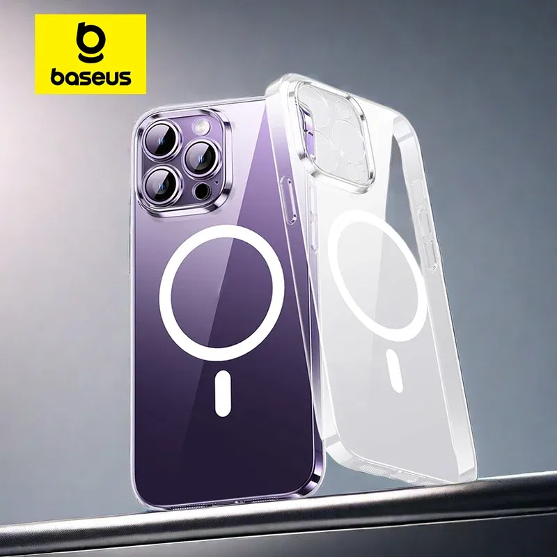 Color: black, Ships From: CHINA, Material: Acrylic - Baseus for iPhone 15 Pro Max Lucent Magnetic Case Hard PC Clear Case for iPhone 15 14 13 Pro Plus Magnet Protective Phone Case