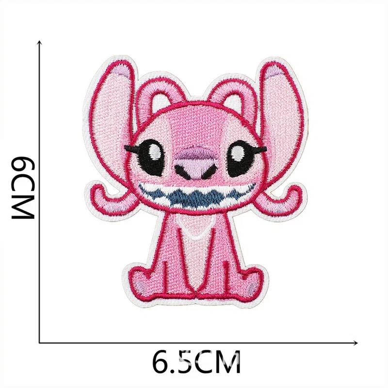 Color: Transparent - 1pcs Lilo & Stitch Embroidery Cloth Stickers Disney Bags Clothes DIY Accessories Kids Pants Hole Repair Iron On Patch Applique