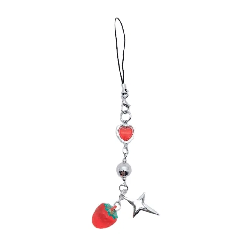 Color: #31 - Goth Y2K Phone Charm Pendant Kawaii-Key Chain For Bag Cute Accessory Women Guitar Strap Lanyard Beaded Keychain Pendant