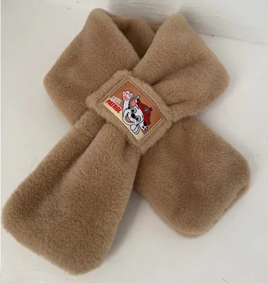 Color: Yellow, Size: XXL - 100% Genuine Paw Patrol Thicken Cross Collar Scarf Kids Girls Glove Warm Winter Muffler Fur Plush Cute Shawl Scarfs High quality